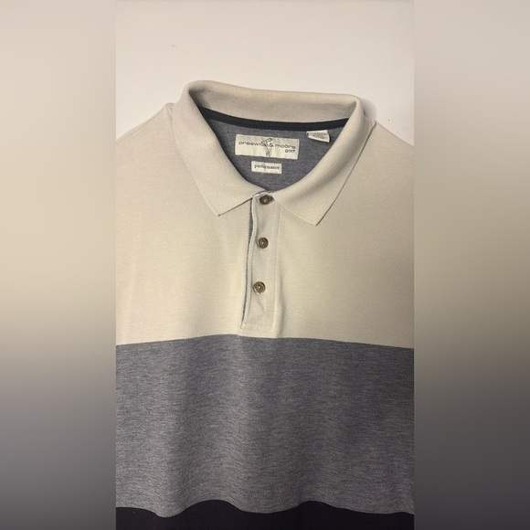 Preswick & Moore Gray and Black Polo Shirt with Color Block Design - Picture 11 of 14